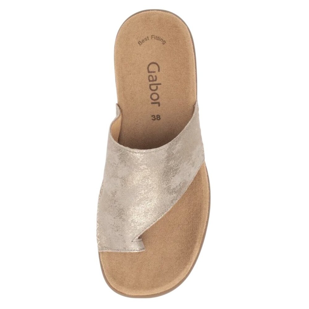 Gabor Lanzarote Premium Leather Flip Flop Sandals Muschel Size 8